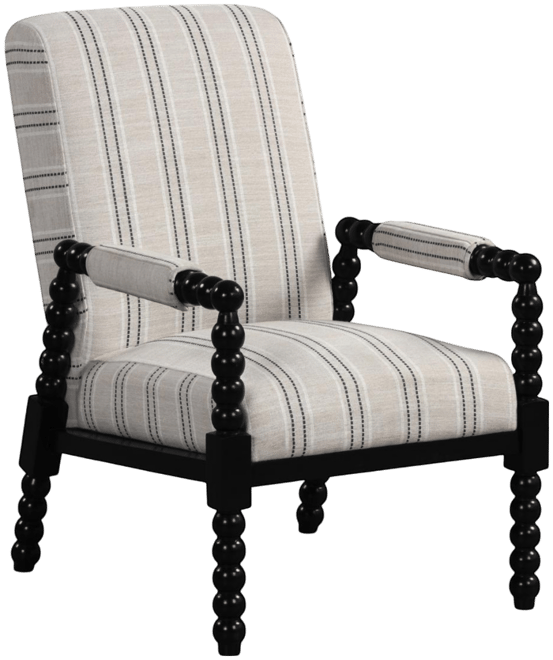 Upholstered Accent Chair with Rubber Wood Frame for Living Room-Beige