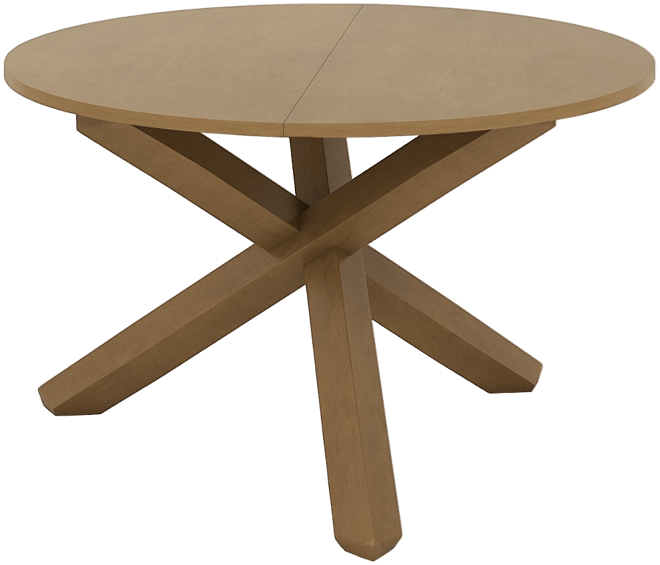 47 Inches Round Dining Table with Solid Acacia Wood Legs for 4-6 Person