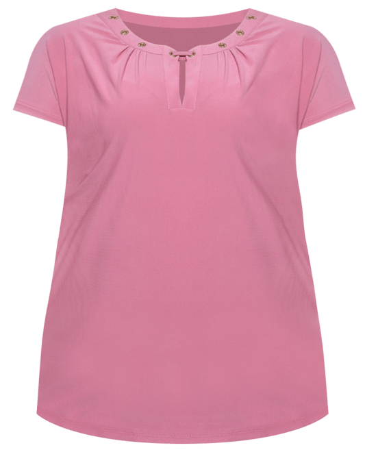 NY Collection Plus Size Short Extended-Sleeve Grommet Neck