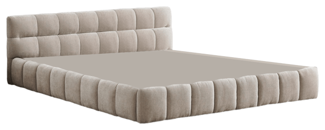 Streamdale Queen Size Upholstered Platform Bed with Chenille Fabric Headboard