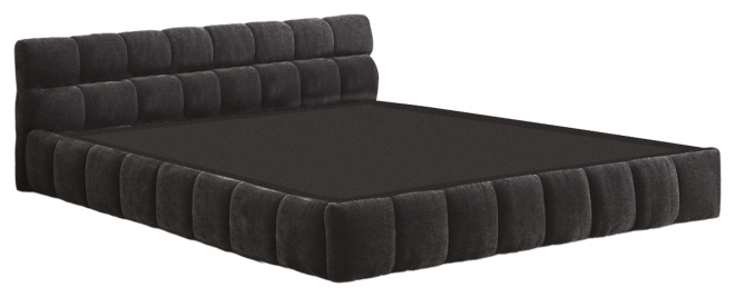 Modern Queen Bed with Chenille Fabric and Headboard