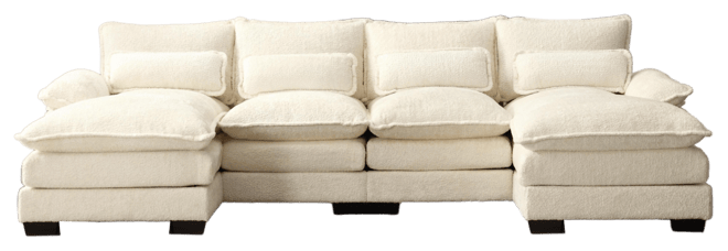 Spacious U-Shape Sectional Sofa with Durable Chenille Fabric