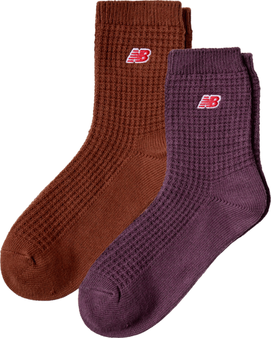 New Balance Unisex Waffle Knit Ankle Socks 2 Pack