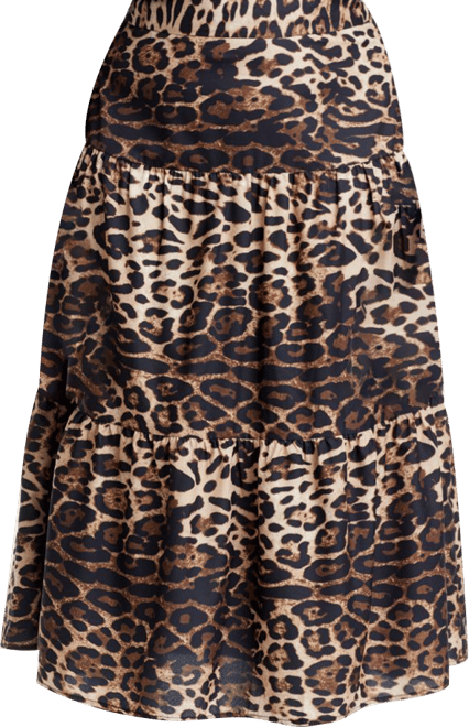 Aqua cheetah print midi skirt sales