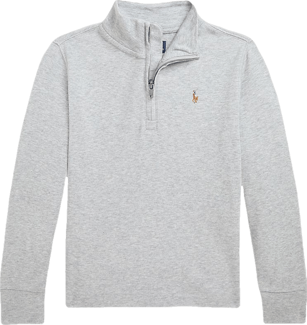 (取寄) ラルフローレン キッズ ボーイズ コットン インターロック クォーター-ジップ プルオーバー (ビッグ キッド) Polo Ralph Lauren Kids boys Cotton Interlock Quarter-Zip Pullover (Big Kid) Andover Heather Ralph Lauren Boys' Cotton Interlock Quarter Zip Pullover - Little