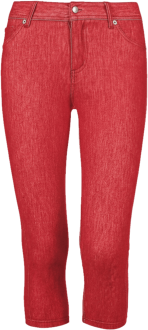 Women's Denim Zipper Capri Cotton Blend Jean Leggings