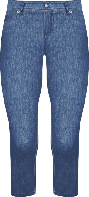 Women's Denim Zipper Capri Cotton Blend Jean Leggings