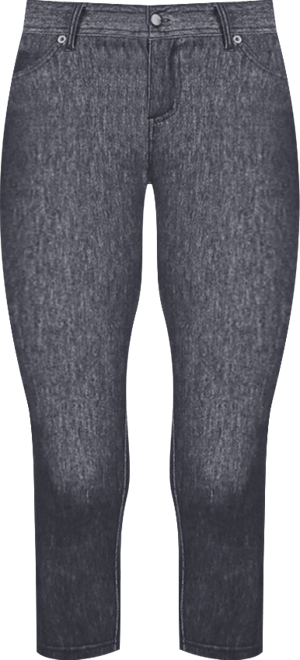 Women's Denim Zipper Capri Cotton Blend Jean Leggings