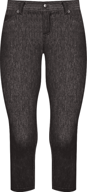 Women's Denim Zipper Capri Cotton Blend Jean Leggings