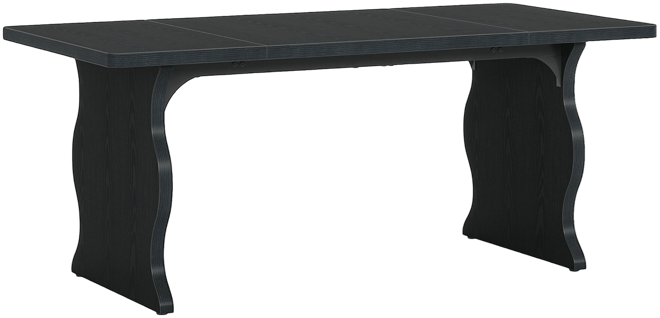 Modern Dining Table for 4-6, 63-Inch Rectangular Wood Kitchen Table, Large Dinner Table Wooden Dining Room Table, Black Kitchen & Dining Ro