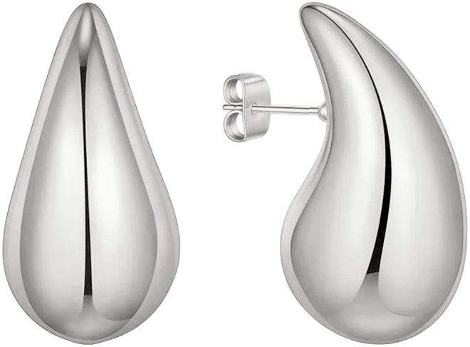 18K Gold Plated or Silver Plated Extra Large Teardrop Stud Earring