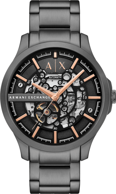 Men's Automatic Three-Hand Gunmetal Stainless Steel Watch 46MM