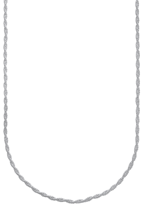 Silver Plated or 18k Gold Plated Brass Twisted Chain Necklace