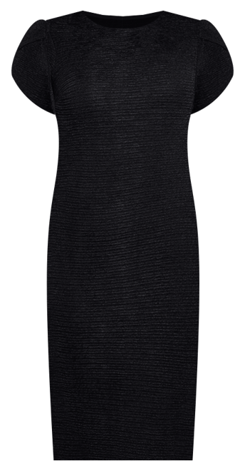 Petal Sleeve Textured Knit Dress