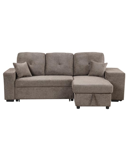 Simplie Fun Knox Charcoal Sectional Sofa Bed with Storage Chaise