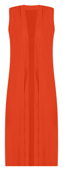 Sleeveless Long with Side Slit Cardigan Vest