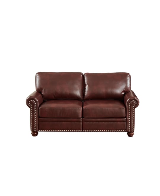 Living Room Sofa Loveseat Chair Burgundy Faux Leather