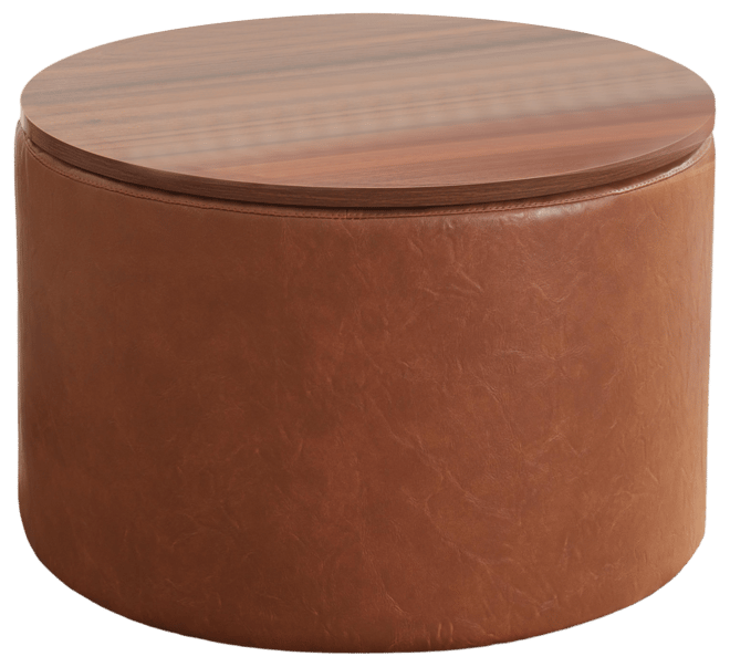 Parker Large Round Coffee Table Storage Ottoman