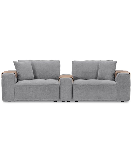 Nycolle 3-Pc. Modular Fabric Sofa with Console, Created for Macy's