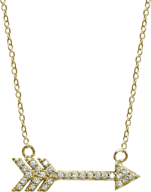 Cubic Zirconia Arrow Necklace in 18k Gold Plated Sterling Silver or Sterling Silver