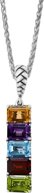 Effy Multi-Gemstone (5-3/4 ct.-t.w.) 18" Pendant Necklace in Sterling Silver