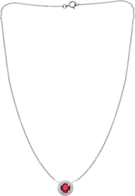 Red Cubic Zirconia Framed 16" Pendant Necklace, Created for Macy's