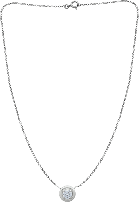 Cubic Zirconia Framed 16" Pendant Necklace, Created for Macy's
