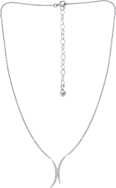 Cubic Zirconia Double Curve 16" Statement Necklace, Created for Macy's