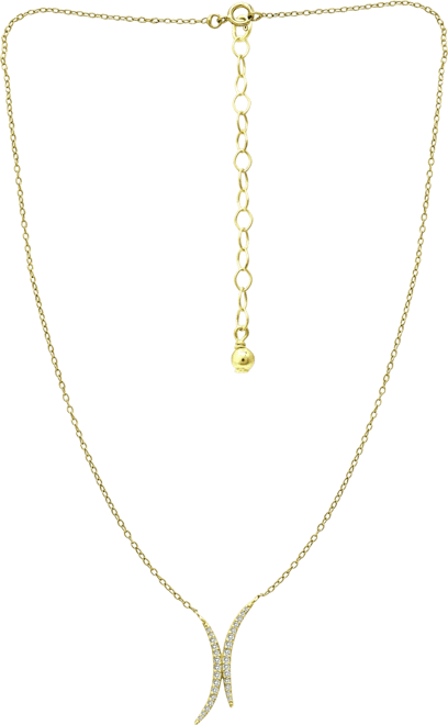 Cubic Zirconia Double Curve 16" Statement Necklace, Created for Macy's