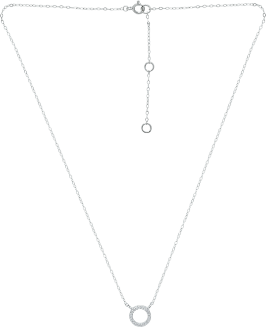 Cubic Zirconia Mini-Circle 16" Pendant Necklace, Created for Macy's