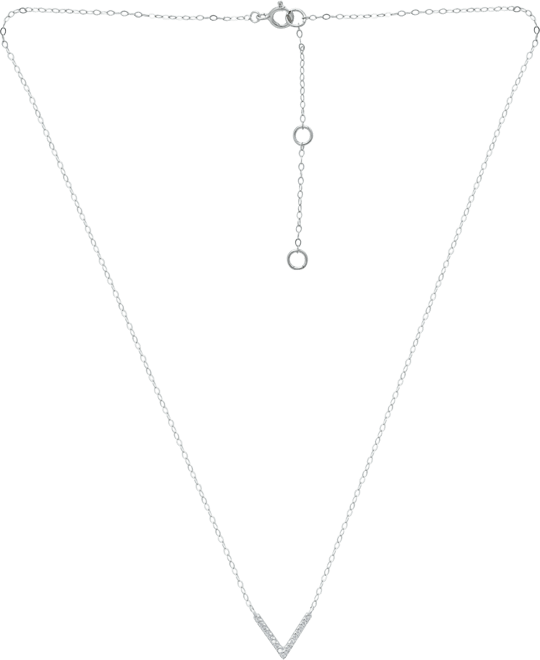 Cubic Zirconia Mini-Chevron 16" Pendant Necklace, Created for Macy's