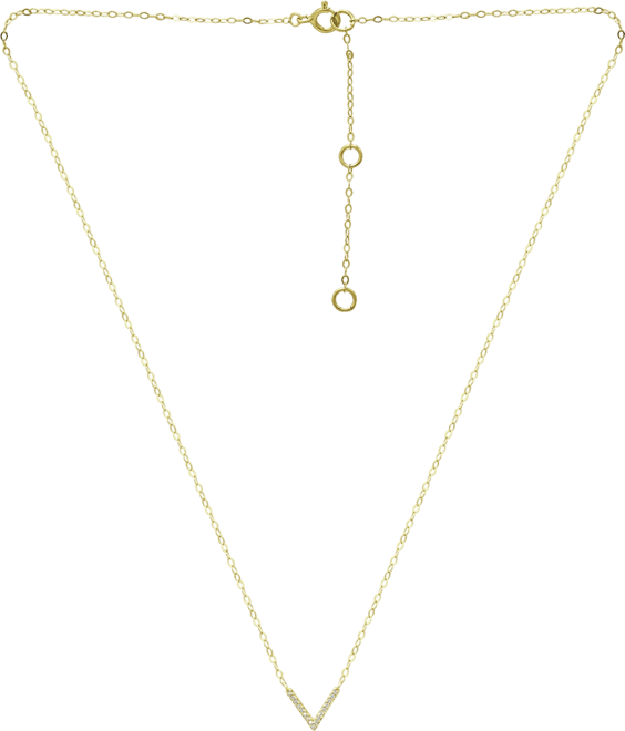 Cubic Zirconia Mini-Chevron 16" Pendant Necklace, Created for Macy's