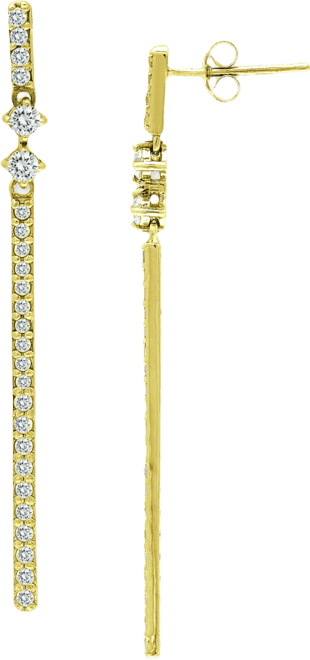 Cubic Zirconia Linear Bar Drop Earrings, Created for Macy's