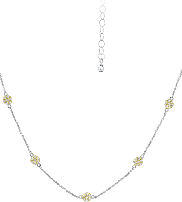 Cubic Zirconia Mini-Cluster Statement Necklace, 16" + 2" extender, Created for Macy's