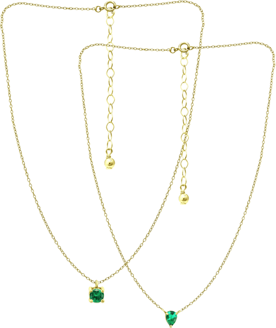 Created Green Quartz Pendant Set, 2 Piece