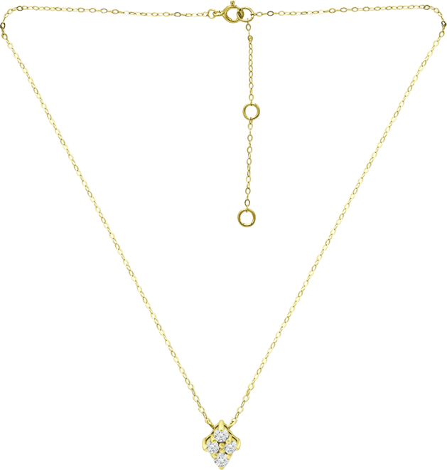 Cubic Zirconia Cluster Pendant Necklace, 16" + 2" extender, Created for Macy's