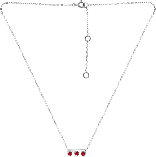 Lab-Grown Imitation Blue Sapphire Trio Pendant Necklace, 16" + 2" extender (Also in Lab-Grown Green Quartz & Ruby), Created for Macy's -