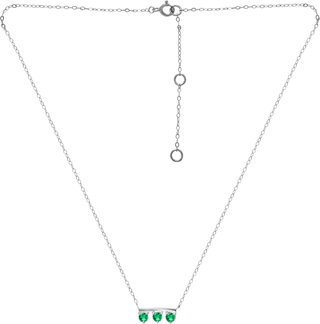 Lab-Grown Imitation Blue Sapphire Trio Pendant Necklace, 16" + 2" extender (Also in Lab-Grown Green Quartz & Ruby), Created for Macy's -