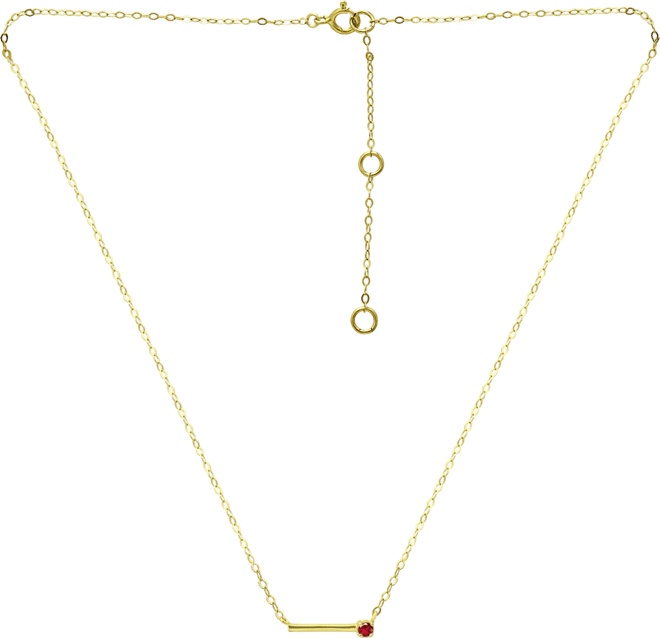 Imitation Sapphire Polished Bar Necklace, 16" + 2" extender, (Also in Lab-Grown Ruby), Created for Macys