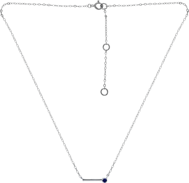Imitation Sapphire Polished Bar Necklace, 16" + 2" extender, (Also in Lab-Grown Ruby), Created for Macys