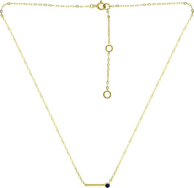 Imitation Sapphire Polished Bar Necklace, 16" + 2" extender, (Also in Lab-Grown Ruby), Created for Macys