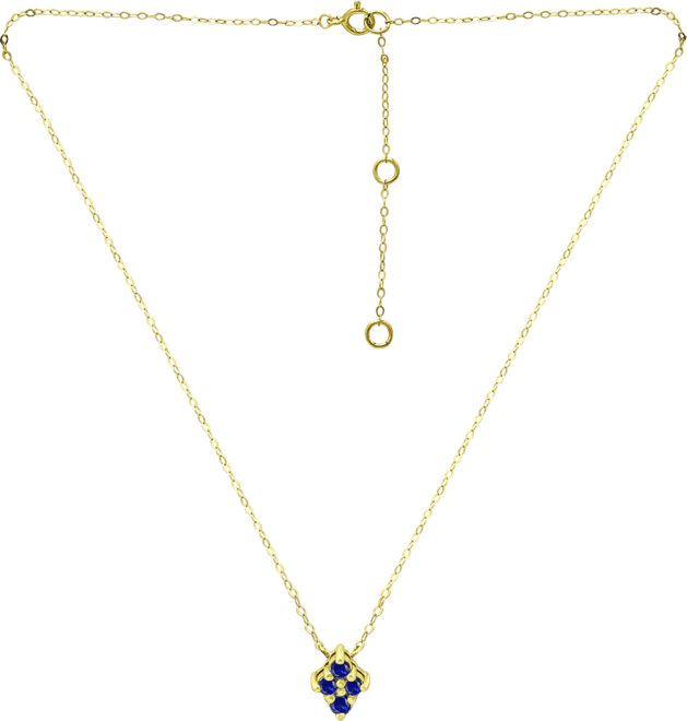 Imitation Blue Sapphire Cluster Pendant Necklace, 16" + 2" extender, Created for Macy's