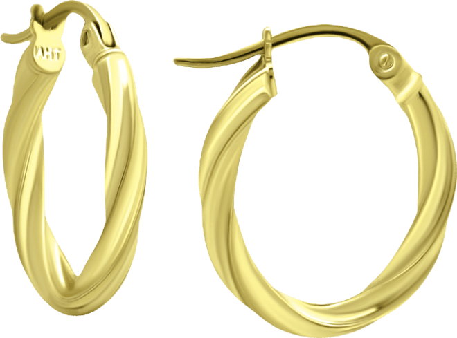 Oval Twist Small Hoop Earrings, 15mm, Created for Macy's