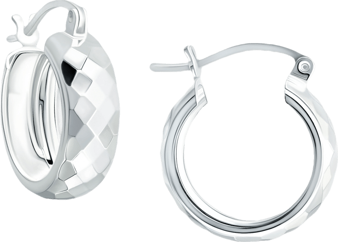 Faceted Small Hoop Earrings, 15mm, Created for Macy's