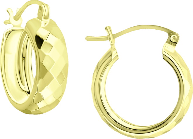 Faceted Small Hoop Earrings, 15mm, Created for Macy's