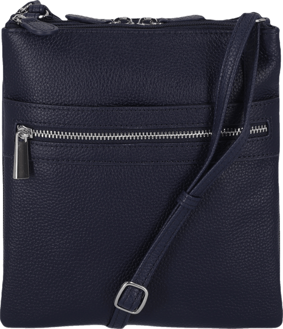 Triple-Zip Pebble Leather Dasher Crossbody, Exclusively at Macy's
