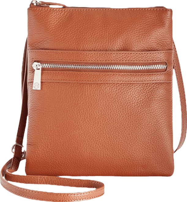 Triple-Zip Pebble Leather Dasher Crossbody, Exclusively at Macy's