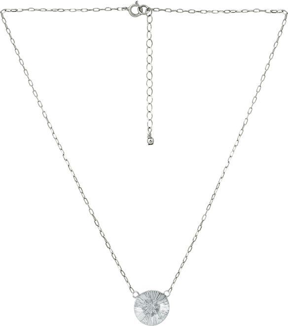 Cubic Zirconia Star Disc Pendant Necklace, 16" + 2" extender, Created for Macy's
