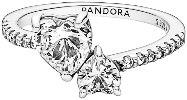 Cubic Zirconia Timeless Double Heart Sparkling Ring