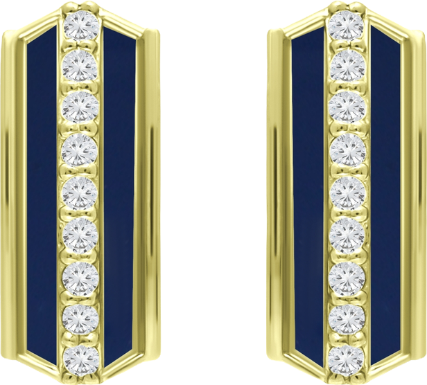 Cubic Zirconia Huggie Hoop Earrings, Sterling Silver or 18K Gold over Silver